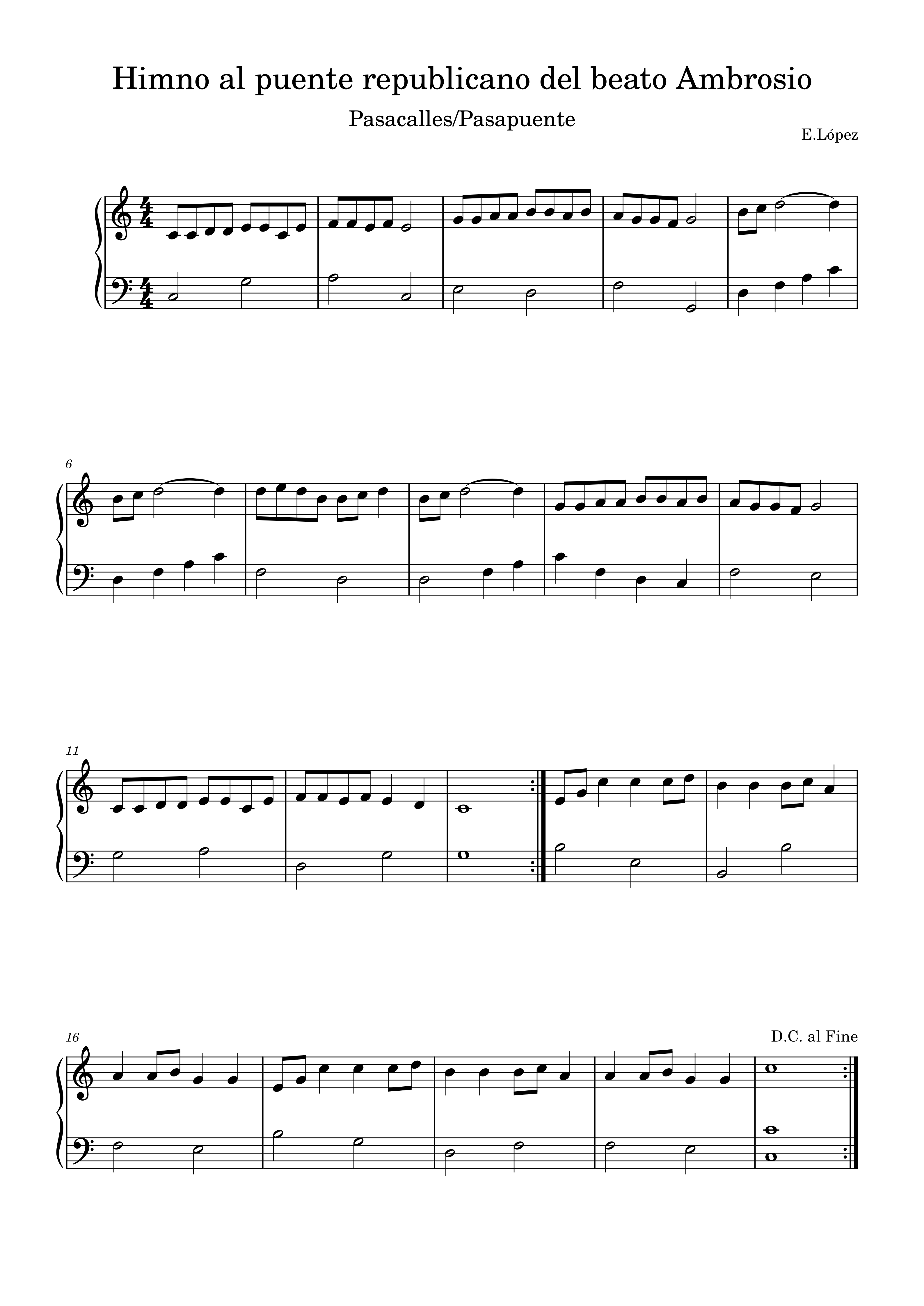 Partitura del Himno al Puente